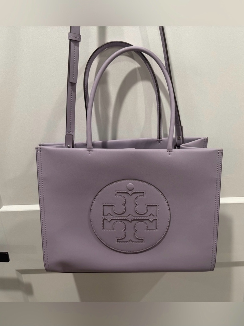 Tory Burch Ella Bio Tote Lilac Lavender With Crossbody Strap